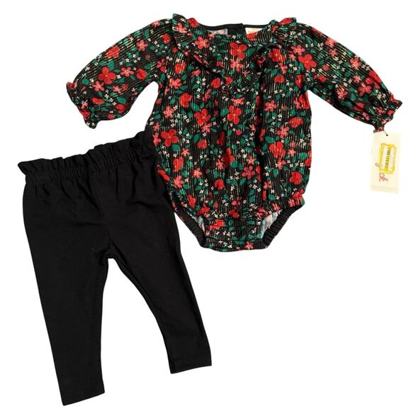 Cat & Jack 0-3 Months 2 Piece Bundle with Holiday Bodysuit - Picture 1 of 2